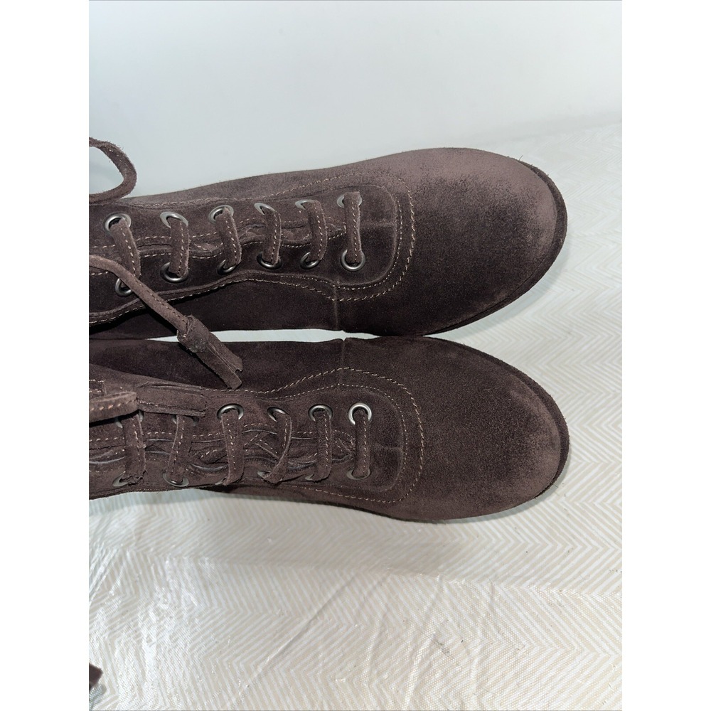AllSaints Grimsby Womens 40/9 Lace Up Boots Brown Suede Heel Retro Victorian 90s - Picture 11 of 15